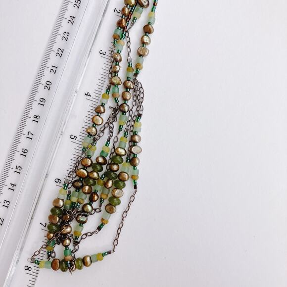 Silpada N1683 Sterling Silver Green Pearl Adventurine Jade Multi-Strand Necklace - Picture 11 of 11